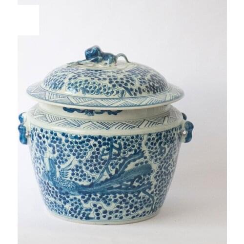 Blue And White Phoenix Branch Lotus Jingdezhen Blue And White Porcelain Ginger jar vase