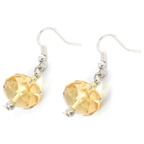 Free shipping New arrival Fashion 12mm facet crystal glass drop Earring For Women Christmas Jewelry