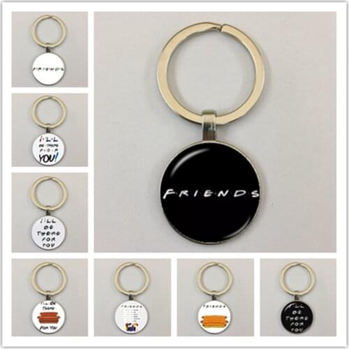 Friend TV series keychain series cartoon fun pattern glass cabochon keychain keychain gift for good friends