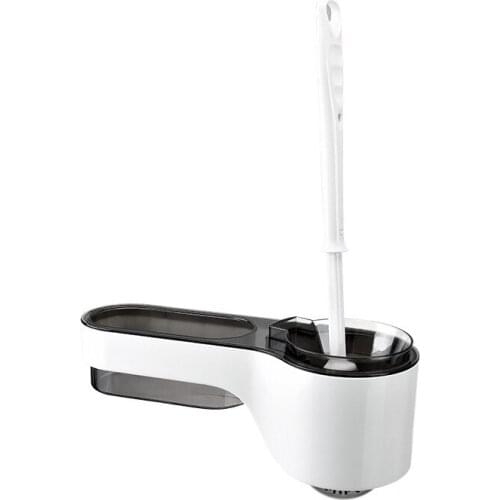 SHGO HOT-Toilet Brush Holder Wall-Mounted Long Handle Cleaning Brush for Toilet Bath Storage Rack Bathroom Clean Accessories