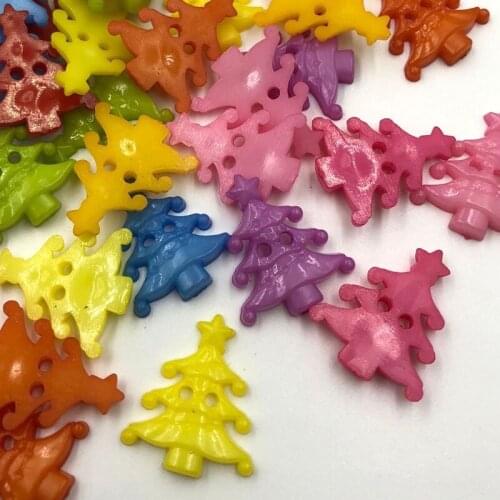 100pc Christmas Tree Childrens/Kids Sewing Clothing Buttons PT158