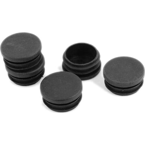 GSFY! Plastic Caps Round Tubing Tube Insert Covers 40mm Dia 5 Pcs Black
