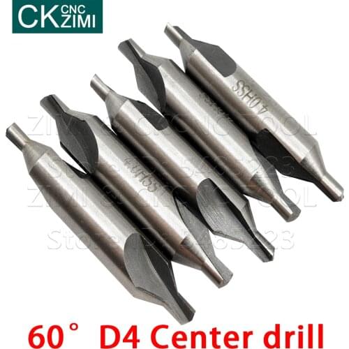 HSS High Speed Steel Combined Center Lathe Mill Tackle Tools 4 mm 60 Degree Countersink Bit Drill Set For Power Tool Accessories