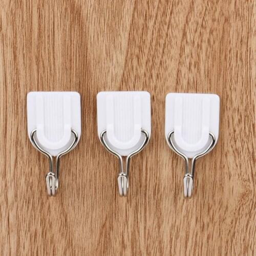 6Pcs Door Wall Hanger Holder Tiles Glass Adhesive Strong Sticky Hooks Bathroom Kitchen Utensil Clothing