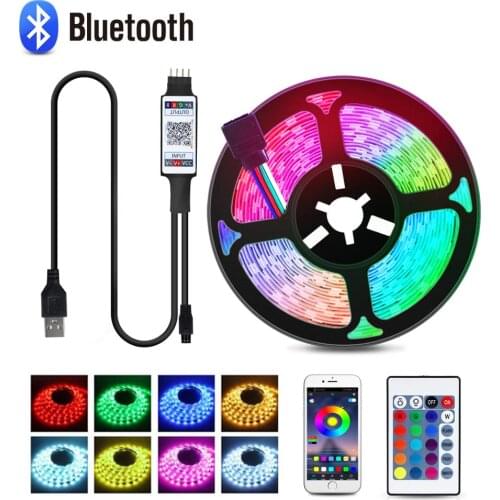 Indoor Lighting Waterproof LED Strip Light Cabinet Kitchen Remote Control LED Night Lamp 1-5m Bedroom Mural TV Decoration Lights