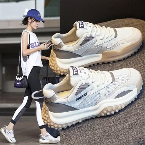 Sports Shoes Womens Summer Breathable Thin Section 2021 New Daddy Shoes Wild Shoes Casual Net Shoes Ins Trendy Womens Shoes