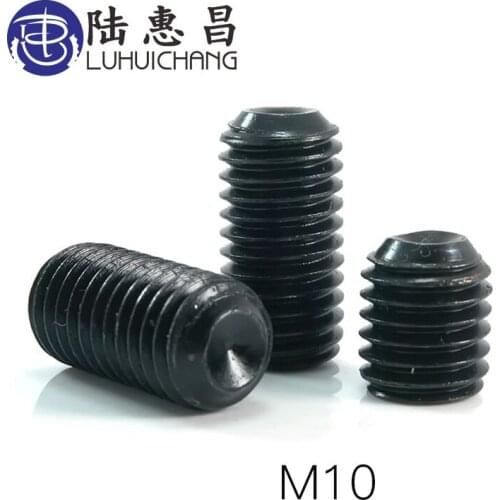 LUHUICHANG M10 12.9 Alloy Steel Metric Thread Cup Point Grub Screws Inner Hexagon Socket Set Grub Machine Screw Bolts