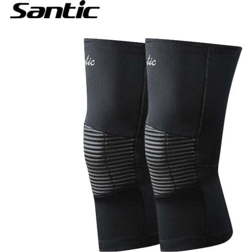 Santic Pro Cycling Knee Pads 1 Pairs Winter Fleece Windproof Sport Bicycle Knee Warmer 2018 Bicicleta Bike Knee Support Brace