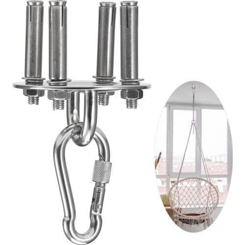 Wall Mounted Hook Carabiner Clips Set Wall Mount Anchor Bracket Hook for Hanging Chair Hammocks Capacity Up to 500kg