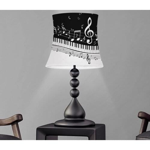 The Music Notes Design Table/Wall/Floor Lampshade Modern Cloth Lampshade Nordic Simplicity Light Shade Washable Lampshade
