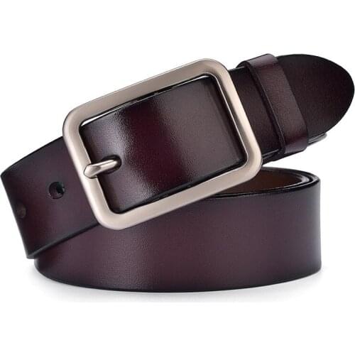 New men and women general leather belt pin buckle belt casual fashion wide trousers designer belt
