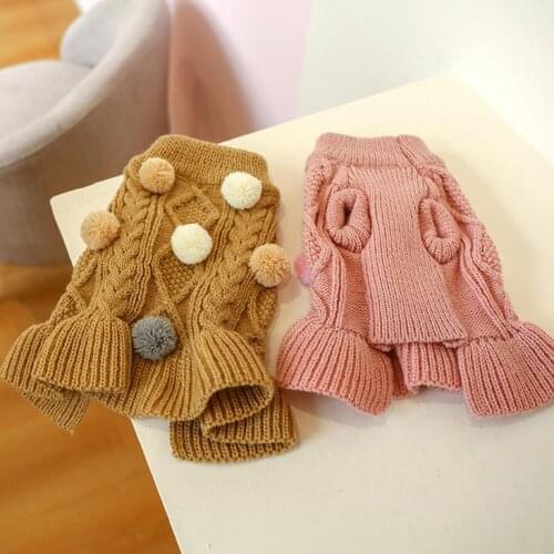 Casual Soft Pet Winter Sweater Dress Pet Clothing Pet Sweater Plush Decor for Daily Wear
