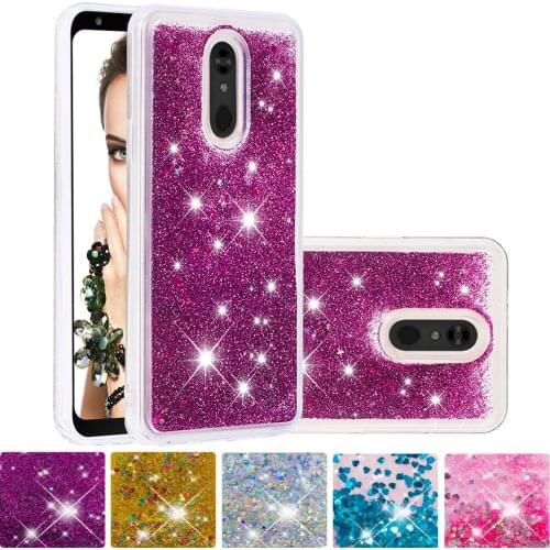 Fitted Phone Case for LG Stylo 5 Q Stylus Plus Glitter Dynamic Liquid Quicksand Cute Cover Stylo 4 3 2 Bling Silicone Soft Cases