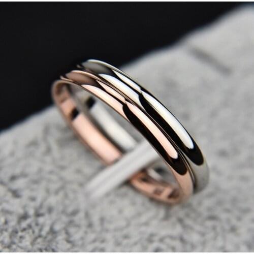 Simple Stainless Steel Rings For Women Accessories Wedding Couples Rings Bijouterie Fashion Smooth Geometric Ring Girl Gift