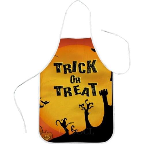 CLOOCL Halloween Theme Aprons Trick or Treat Aprons 3D Print Lacing Kitchen Apron Home Cleaning Tools Baking Aprons