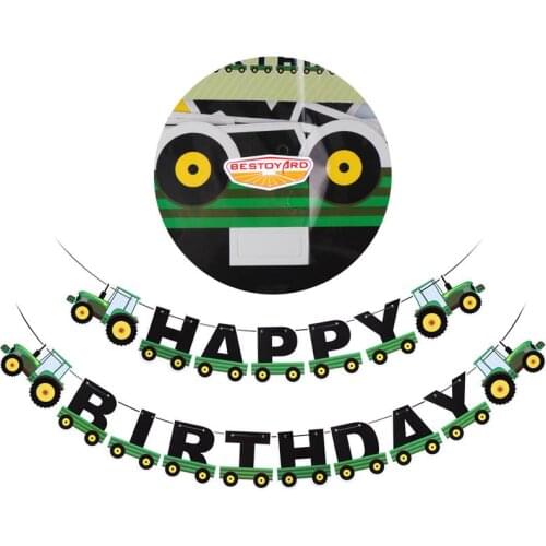 Tractor Birthday Banner Tractor Garland Bunting For Tractor Birthday Party Supplies Decorations Party Birthday Letter Pull Flag