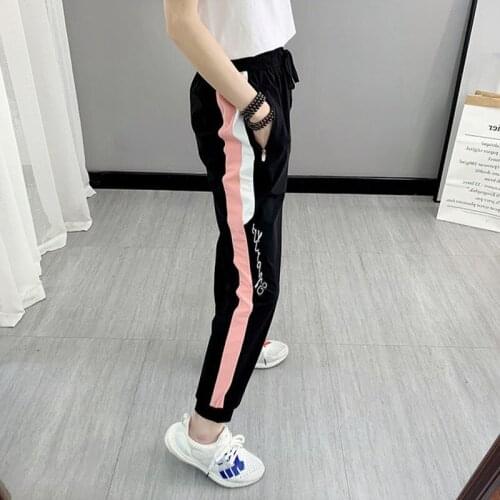 Outdoor spring and summer ice silk sports pants womens thin quick-drying pants wild running stretch casual air-conditioned pant