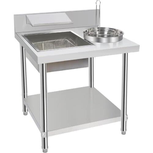 WK-800 Breading Table Commercial Stainless Steel Breading Table Fried Chicken Breading Machine Burger Shop Equipment