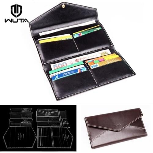 WUTA 964 Checkbook Long Wallet Clutch Bag Template Acrylic Leather Pattern Cutting Model for DIY Business Card Holder Men Wallet