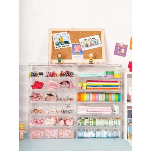 Transparent Stationery Storage Box Pen Pencil Storage Holder Hairpin Organizer Storage Desktop Sundries Container