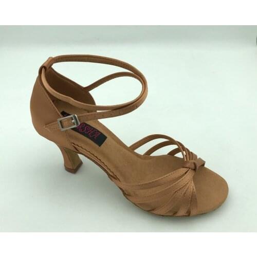 Hot Sale comfortable and fashional womens latin dance shoes ballroom salsa shoes tango shoes 6203DTN 7.5cm heel