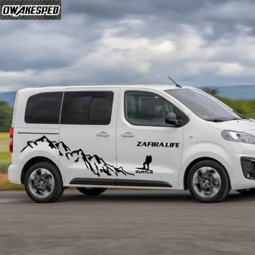 1 Lot Car Door Both Side Decor Stickers Mountain Climber Graphics Decal For Opel ZAFIRA Life Sport Styling Auto Body Stripes