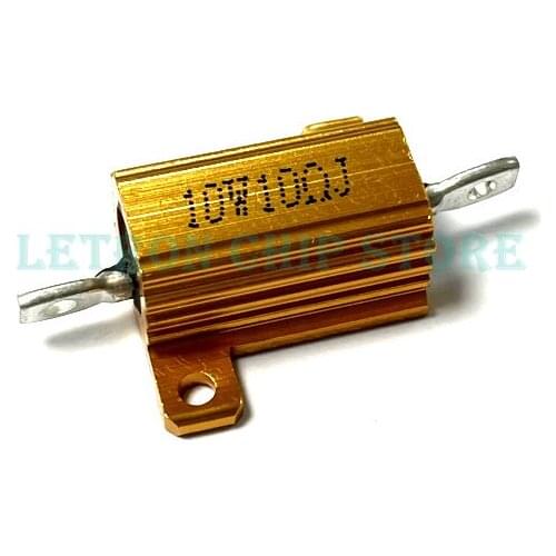 1PCS 10W Aluminum Power Metal Shell Case Wirewound Resistor 0.1 ~ 10K 1 2 3 5 6 8 10 20 100 150 1K 10K ohm RX24 RX24-10W