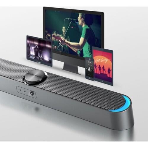 2020 TV Sound Bar AUX USB Wired and Wireless Bluetooth Home Theater Surround SoundBar for PC TV Speaker with Mic for Computer