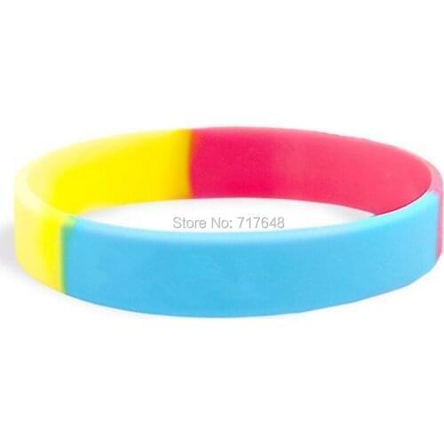 30pcs Blank Pansexual Pride wristband silicone bracelets cuff bangles free shipping by epacket A