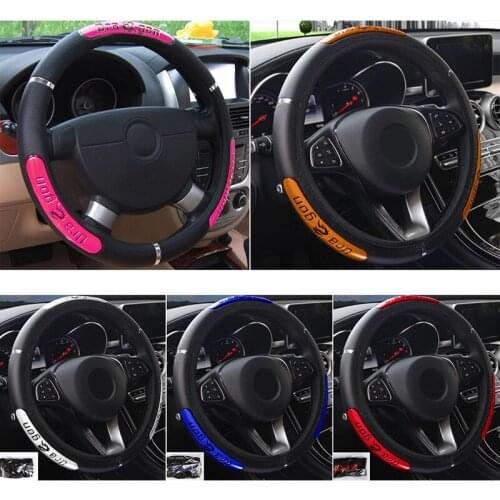 38cm Universal Reflective PU Leather Steering-Wheel China Dragon Design Fashion Sports Style Car Steering Wheel Covers
