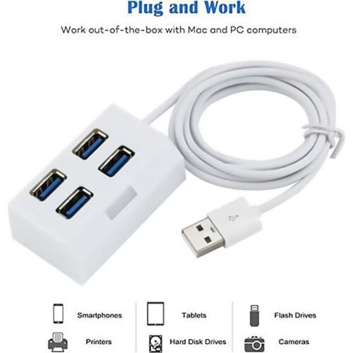 4 Ports Mini USB 3.0 HUB Splitter Compact and Portable Carry Convenient Adapter External Converter for High Speed Universal