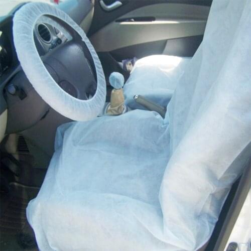 4PCS Car Protective Covers Disposable Car Seat Cover, Steeling Wheel Cover, Handbrake Cover, Gear Shift Cover Fit For Most Cars