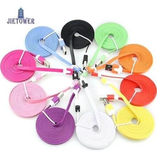 500pcs/lot 1M 2M 3M 8pin Noodle Flat USB Cable Data Sync Charger Adapter Coble for Apple IPhone 5/5s/6/6plus/7/8/X/xs Wholesale