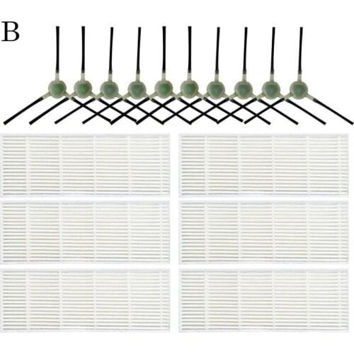 6*Filters+10*Side Brushes Fit For Lefant T700/M571/M200/M201/M501/M520/M570/M301/M501-A/M501-B/T800/M501A Robotic Vacuum