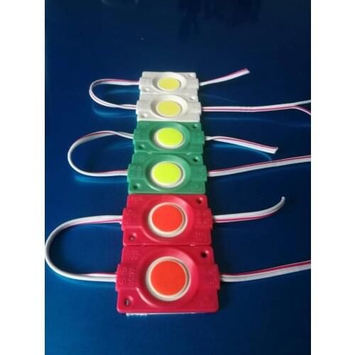 60PCS 2W DC12V IP65 UL Listed White-6500K Warm white Red Yellow Green Waterproof Injection COB LED Module Advertising Sign