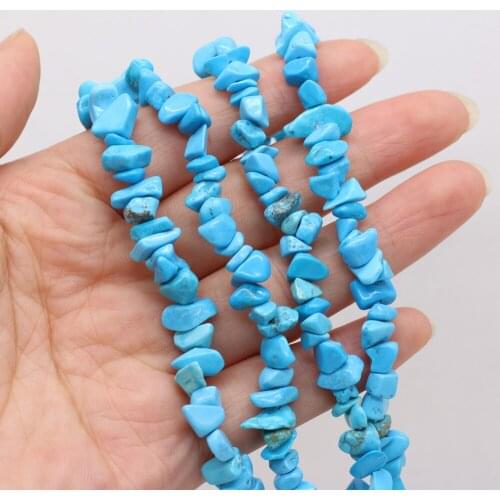 Natural Stone Beads irregularity Shape Blue Turquoise Gravel Loose Beaded For Jewelry Making DIY Bracelet Necklace Accessories