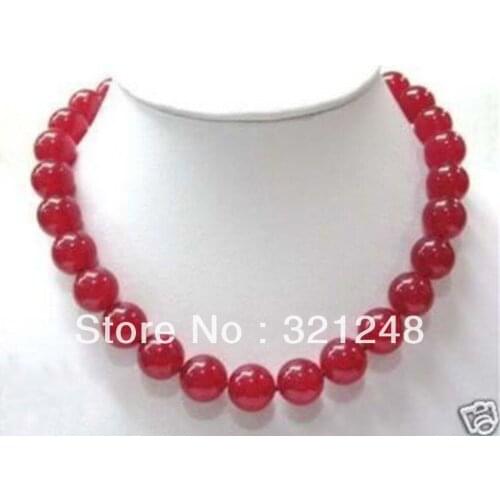 8mm 10mm 12mm natural stone red chalcedony jades elegant women round beads necklace chain fashion jewelry 18inch GE4613