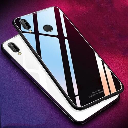 For Xiaomi Redmi Note 7 Pro Case Luxury Soft TPU edge+Hard Tempered Glass Protective Back Cover Case for xiaomi redmi note 7pro