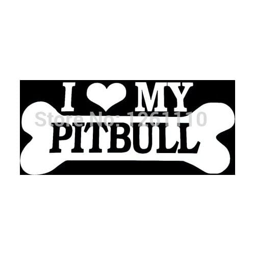 I Love My Pitbull Dog Vinyl Sticker Decal Rescue Adopt Stickers Decals For Window 8x4cm