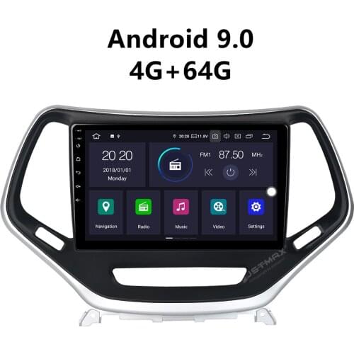 JSTMAX 10.2'' Android 9.0 4G + 64G ISP Screen Car DVD Radio Stereo GPS Player For Jeep Cherokee 2014 2015 2016 Stereo Multimedia