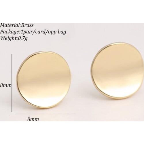 Brief Brass Round Circle Mate Stud Earrings No Easy Fade Good Quality