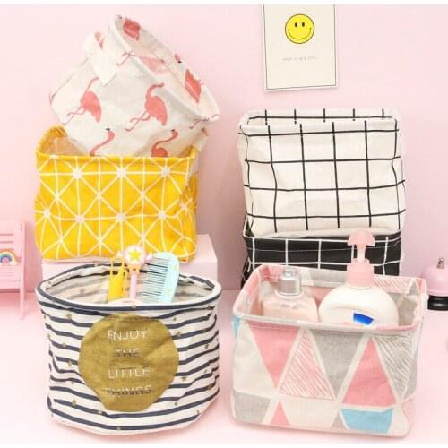 Flamingo desktop storage box fabric toy small basket creative cosmetics storage basket snack debris finishing basket
