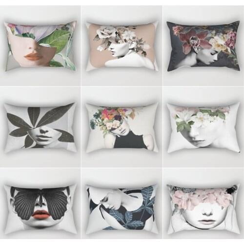 Nordic ins wind portrait flower waist pillow cushion dual-use