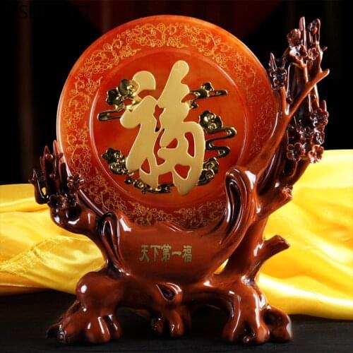 New resin blessing ornaments auspicious gifts living room study office desktop ornaments decorations opening Christmas gifts