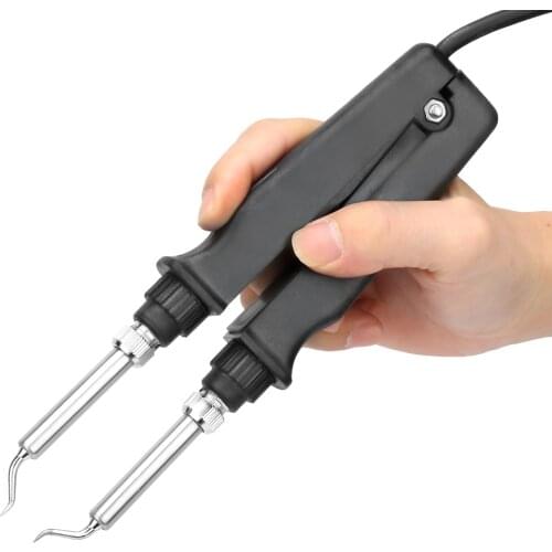 220V 60W Twin-Tube Heating Desoldering Soldering Tweezer Style Iron For Circuit Board Repair 200-480