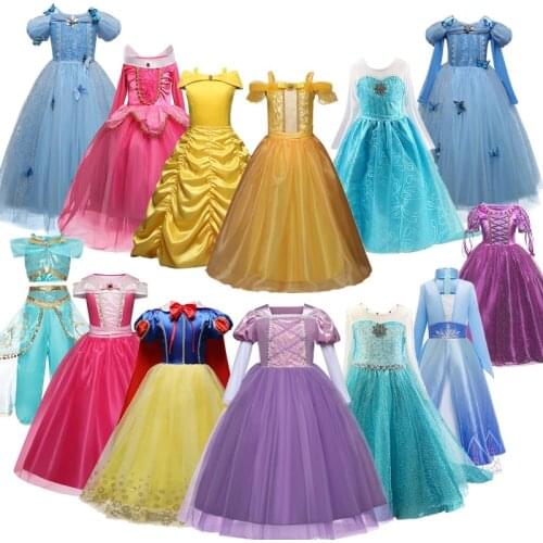 Princess Dress For Girls Party Role-play Costume Christmas Mesh Dress For 4 10 Years Teen Halloween Children Clothing