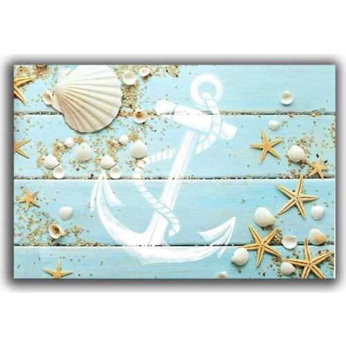 Beach-Themed Nautical Doormats (18"x30") - Seashell, Starfish, Anchor Indoor/Outdoor Mat Rug