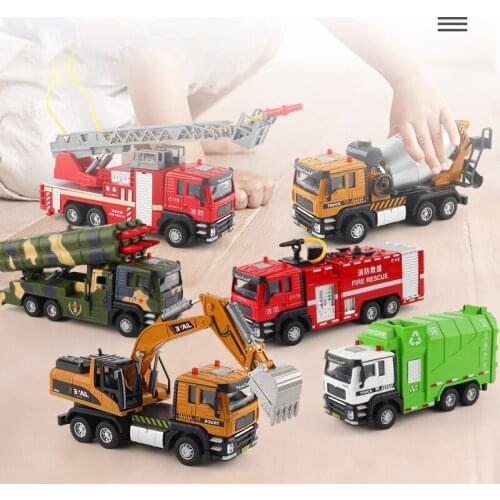 Watering Car Alloy Fire Toy Car Childrens Engineering Car Return Excavator Model Sound Light Toy Boys Toy