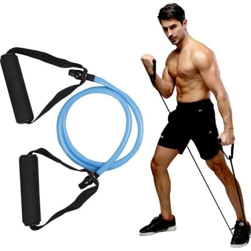 Portable Slimming Strength Training Stretch Elastic Pull Rope Single Resistance Band Tube for Fitness Exercises Yoga Pilates