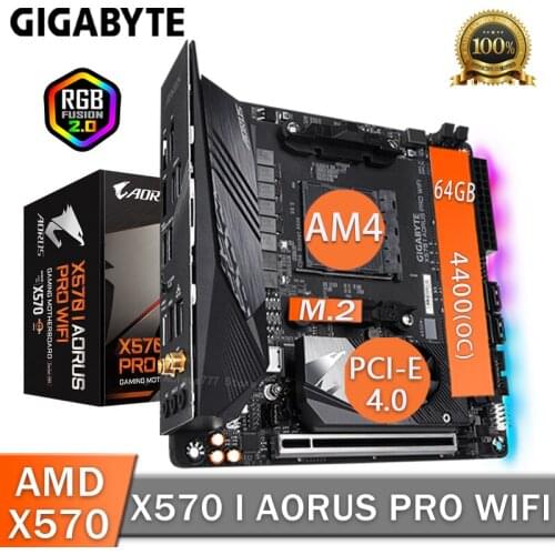 Socket AM4 Gigabyte X570 I AORUS PRO WIFI Motherboard AMD X570 DDR4 64GB PCI-E 4.0 Bluetooth 5.0 AMD Ryzen X570 Placa-Mãe AM4